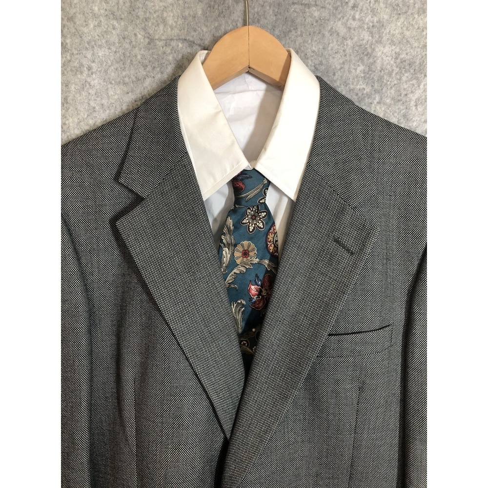 Burberrys Blazer Mens 44 Gray Wool Sport Coat Jacket England Classic Career